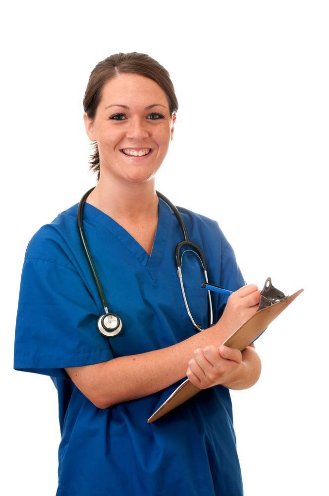 nurse to verify how license Isol Female  Nurse  and Clipboard Home Stethoscope with