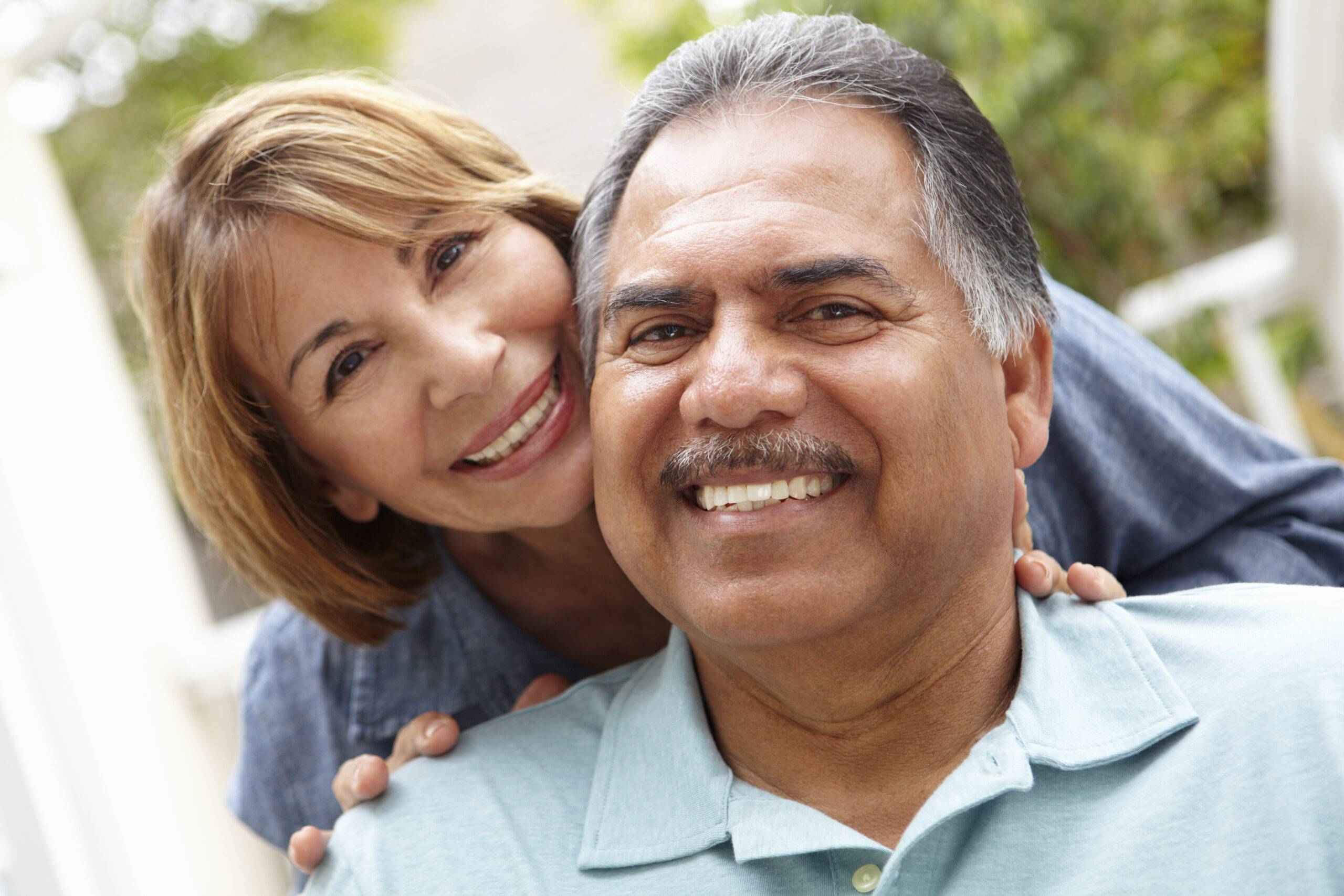 Senior couple smiling